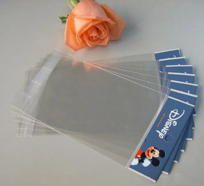 Sacchetto di plastica sigillante autoadesivo trasparente Opp di alta qualità con intestazione