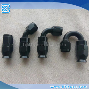 แข่งรถ An6 An8 An10 An12 PTFE น้ำมัน Cooler ท่อสีแดงสีฟ้าตรง 90 องศาอลูมิเนียมอุปกรณ์ An End