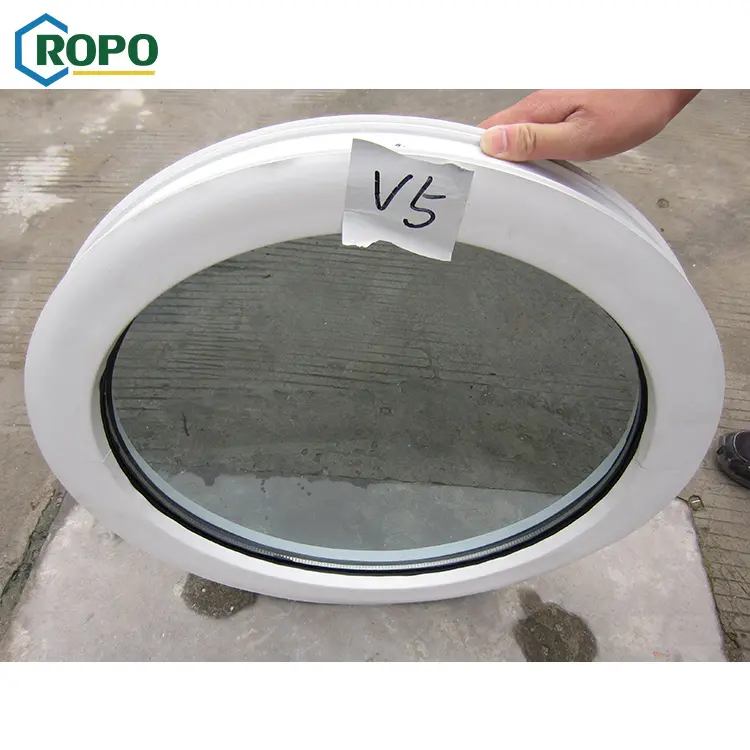 AS Certificated clear PVC Profile Fixed Glass Round Window Price, Double Glazed Small Size Fixed Windows