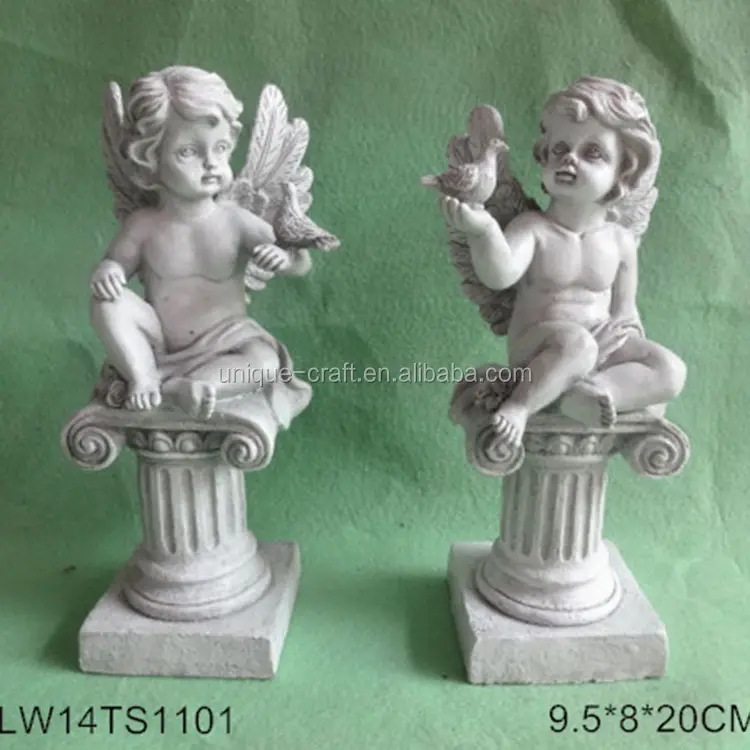 Figurine d'ange blanc, matériau en résine polyrésine, Type de produit