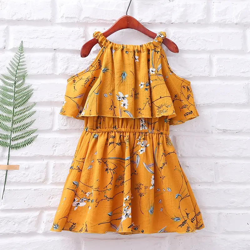 Hao Baby-vestido sin mangas de gasa para niñas, falda estampada