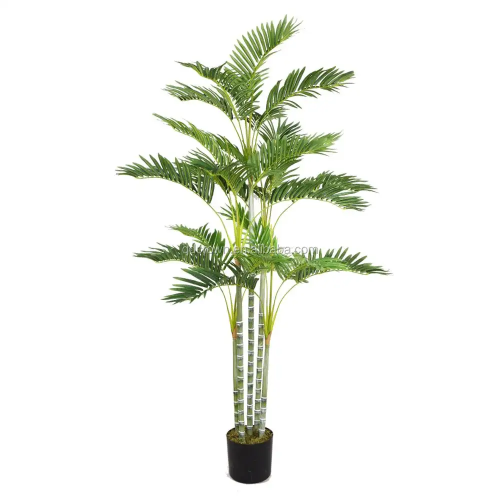 Falso Verde Piante Areca palm albero artificiale di Plastica piante artificiali phoenix albero di palma con vaso di 130 centimetri