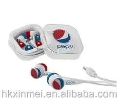 Europe Standard High Quality Cartoon Pvc Customized Logo Earphone For Promotion With Box Packing