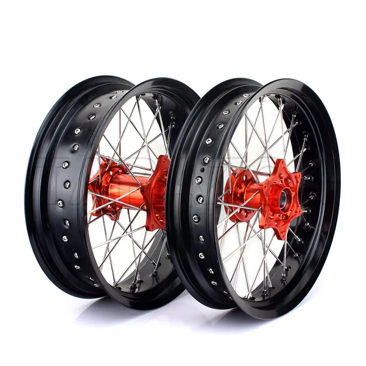 17 inch CNC aluminum supermoto Motorcycle spoke wheels for KTM