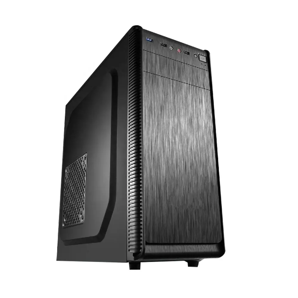 Importazione parti di computer dalla cina aperto su misura NERO MEDIO TORRE DEL COMPUTER gaming pc FAN ATX caso oem