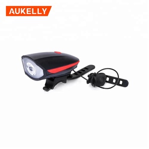 Lampu Alarm Sepeda Ruby Aluminium dan Lampu Depan Sepeda Stang Tahan Air 250lm dengan Klakson Lampu Sepeda <span class=keywords><strong>Led</strong></span>