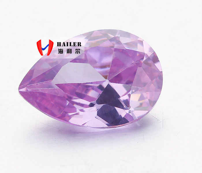 Amethyst Gemstone Beads Chinese Cheap Machine Cut Faceted Loose Zircon Ues for Making Jewelry Synthetic (lab Created) Pear Cut