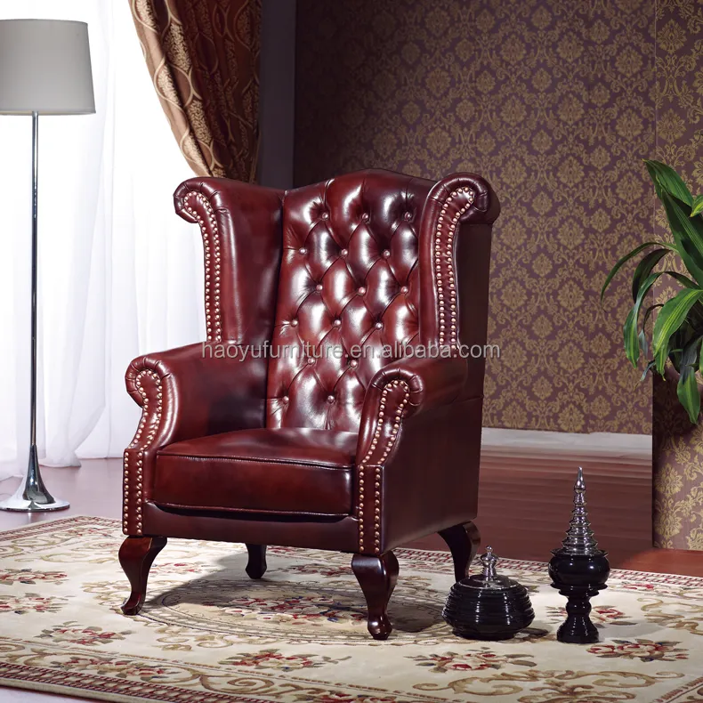 Cadeira moderna com costas redondas, cadeira de linho acessível com asas de tecido