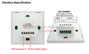 Panel de pared LED de un solo color, controlador LED PWM, controlador de panel táctil LED, RF, de un solo color - Product Image 5
