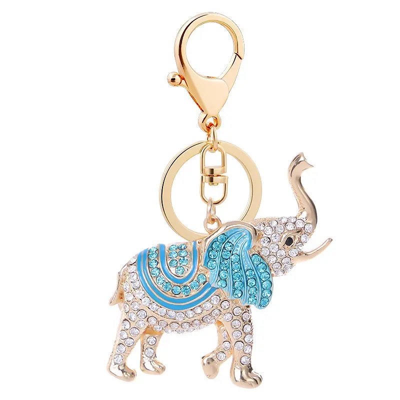 พวงกุญแจรูปช้างทำจากโลหะคริสตัลสำหรับตกแต่งกระเป๋าถือสินค้าใหม่