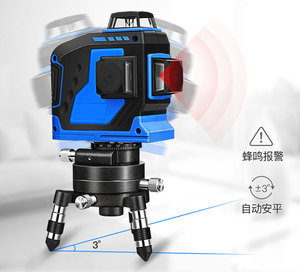 小型红色建筑使用度基地数字测量调平仪 360 带锂电池的多线路激光液位 - Product Image 1