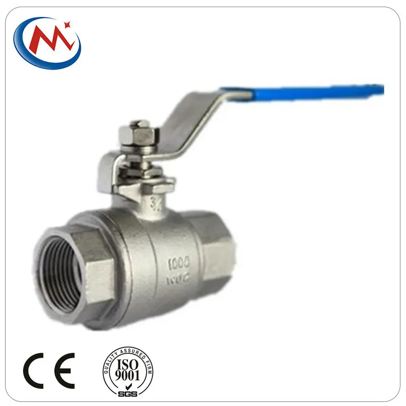 high quality female thread BSPT/NPT/DIN stainless steel 2 pcs ball valve