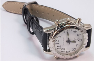 Wholesale Fashion Alloy Quartz Glass Pointer Talking Watch Voice Menu English Custom Language Old People PU Senior Watch - Product Image 5
