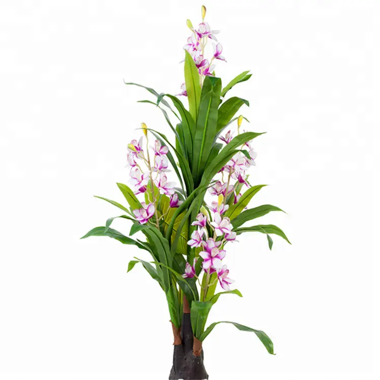 Commercio all'ingrosso fiore artificiale albero di orchidea cymbidium albero artificiale per la decorazione di nozze