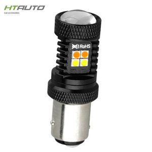 HTAUTO 1157 Çift Renk Beyaz Amber 3030SMD 16LED Led Ampul için LED geri ışık Fren Yukarı Işık