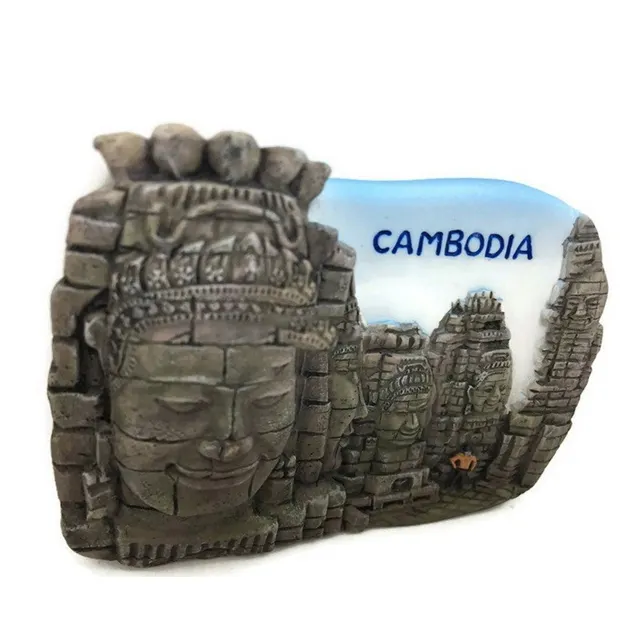 Bayon Angkor Wat Temple Campuchia Bộ Sưu Tập Lưu Niệm Nhựa 3D Nam Châm Tủ Lạnh