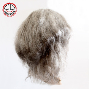 ナチュラルヘアラインのベストセラー人毛グレーレースフロントウィッグ - Product Image 3
