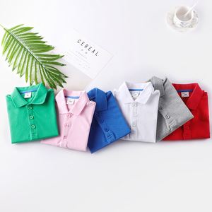 Factory Direct Fashion SummerショートSleeve Cotton Girls And Boys White Polo Tシャツ