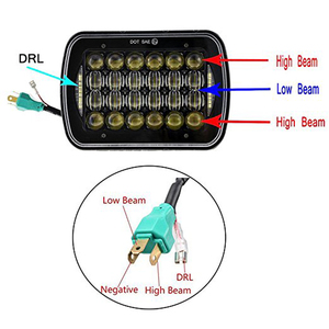 ジープラングラーYJのハイローシールビーム交換ライト付き5D7インチ<span class=keywords><strong>Led</strong></span>スクエアヘッドライト