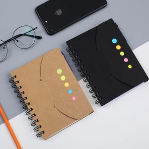 Atacado espiral adesivo da linha ecológica da cobertura dura do caderno da caneta recicl personalizado