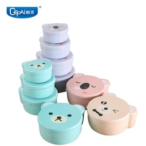 Set di contenitori per bambini a forma di orso per bambini Set di contenitori per alimenti impilabili con contenitori per alimenti