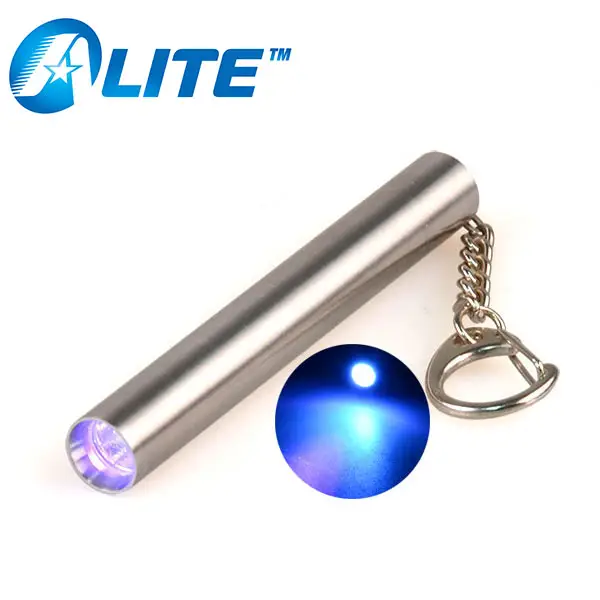 Alloy LED Keychain Light with UV Printing Custom Logo 365-400 Wavelength for Souvenir or Gift