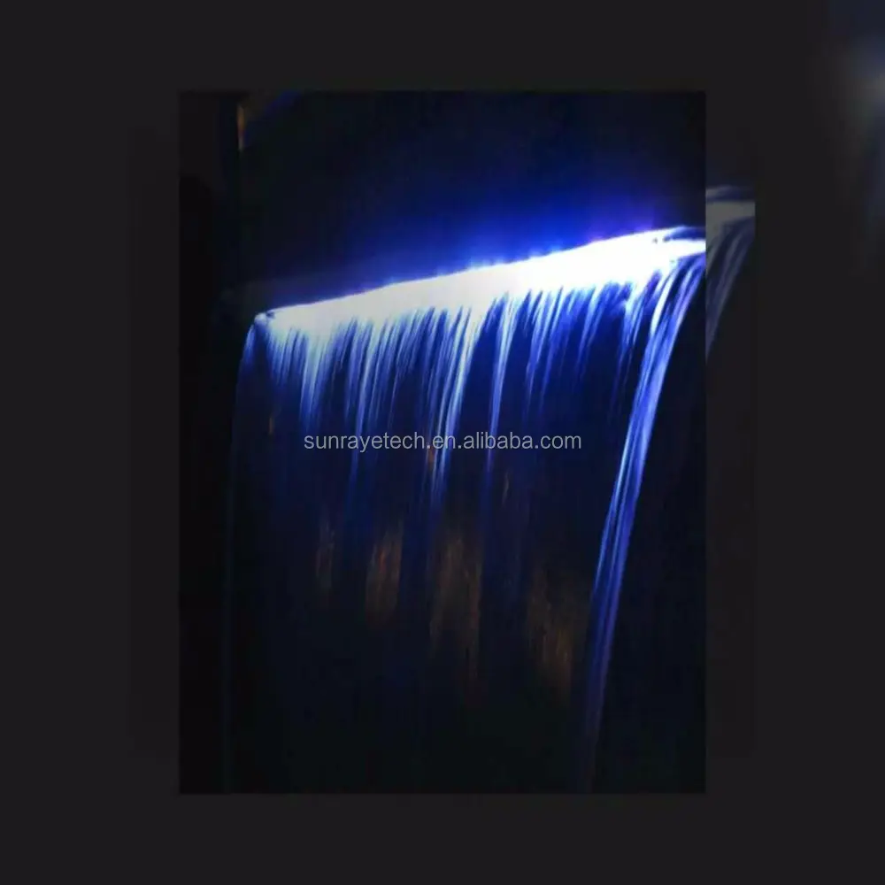 Cachoeira de plástico acrílico l60 cm, led multicolor para jardim, lago, piscina