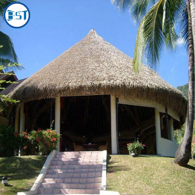 Cheap plastic thatch roof of artificial palm trees for roofing tiles