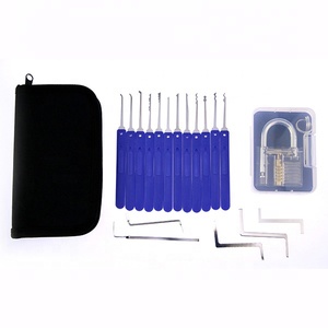 12 adet mavi kol kilitleme kilit seçim seti anahtar Extractor aracı şeffaf uygulama asma kilitler kilit smith araçları kanca kilidi Pick - Product Image 2