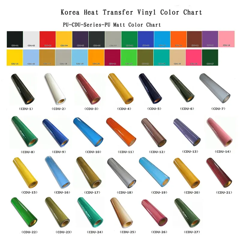 Korea PU Fluorescent t-shirts thermo transfer vinyl