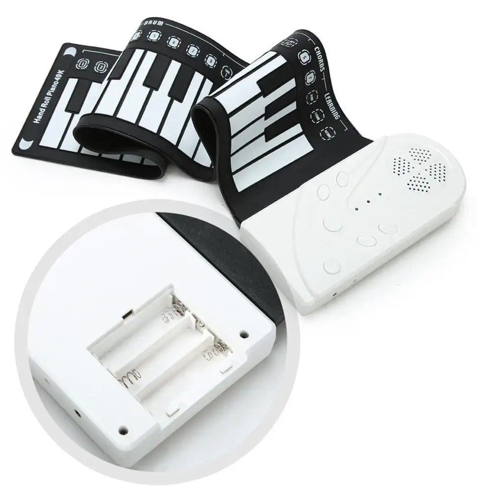 Portable 49 Keys Flexible Roll Up PianoおもちゃElectronicオルガンSoft Keyboard Piano Silicone Rubber Keyboard