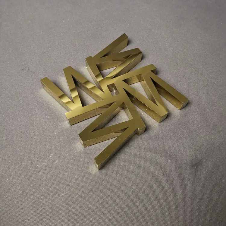 Letras de canal de metal de aço inoxidável, letras decorativas 3d em aço inoxidável