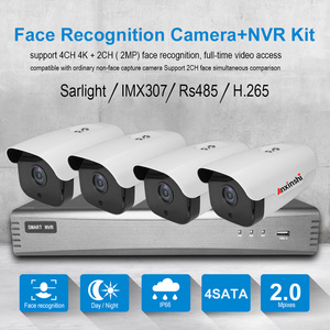 Anxinshi 面部识别摄像头和 nvr 套件星光与面部识别 NVR 套件 2mp 索尼 imx307 相机和 4 k nvr 套件