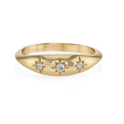 Gemnel dainty joias de prata 925, ouro banhado, estrela, conjunto minimalista, anel