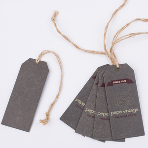 Etiquetas de impresión de diseño personalizado con nombre, etiquetas de papel para colgar ropa, con cadena, baratas - Product Image 2
