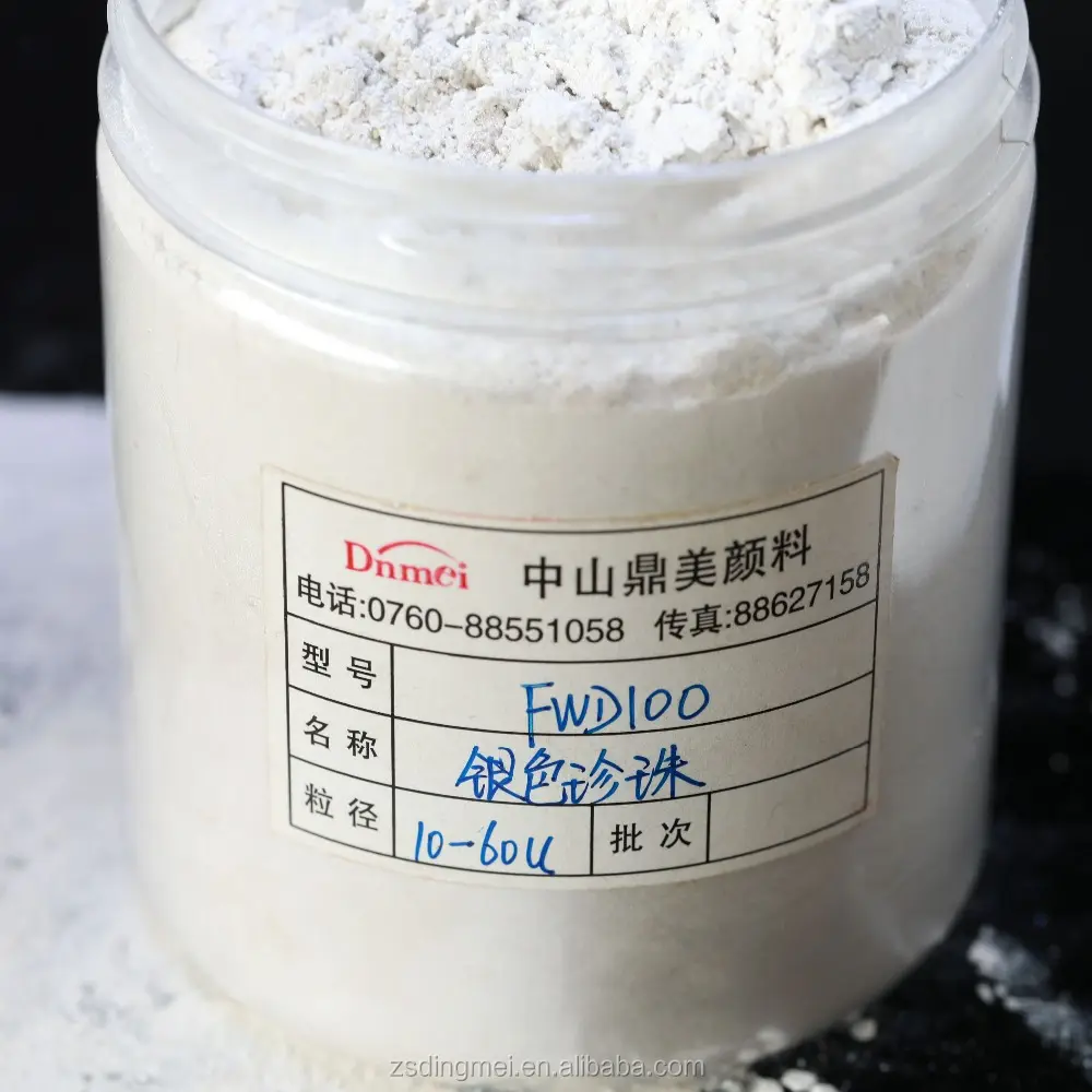 Pigmentos nacreosos de Mica recubiertos de dióxido de titanio blanco plateado para esmalte de uñas, alta calidad