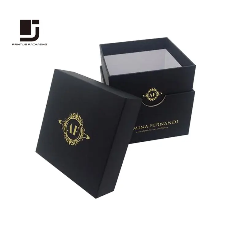 Custom favorable luxury paper small black candle packing box