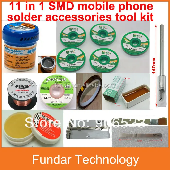 Ücretsiz kargo 11 in 1 SMD lehim aksesuarları cep telefonu anakart tamir tamir araçları kiti