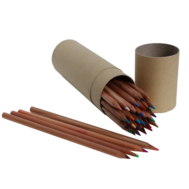 De madera Natural color de lápiz de color en papel de color de madera Natural lápiz reciclar madera color de lápiz de color