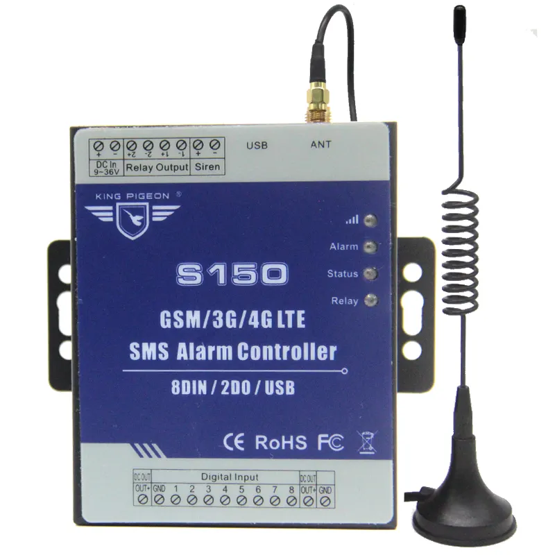 وحدة إنذار بمنفذ I/O S150 GSM, وحدة إنذار بمنفذ I/O تدعم 8 كاشف رقمي وجهاز تحكم عن بعد في المرحل
