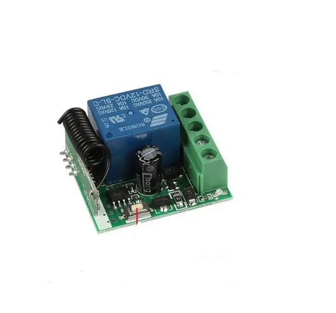 Interruptor de control remoto inalámbrico de un canal, 12V, control de relé de un canal, accesorio de luz led para puerta, 1527, tipo de aprendizaje, 433,92 MHZ