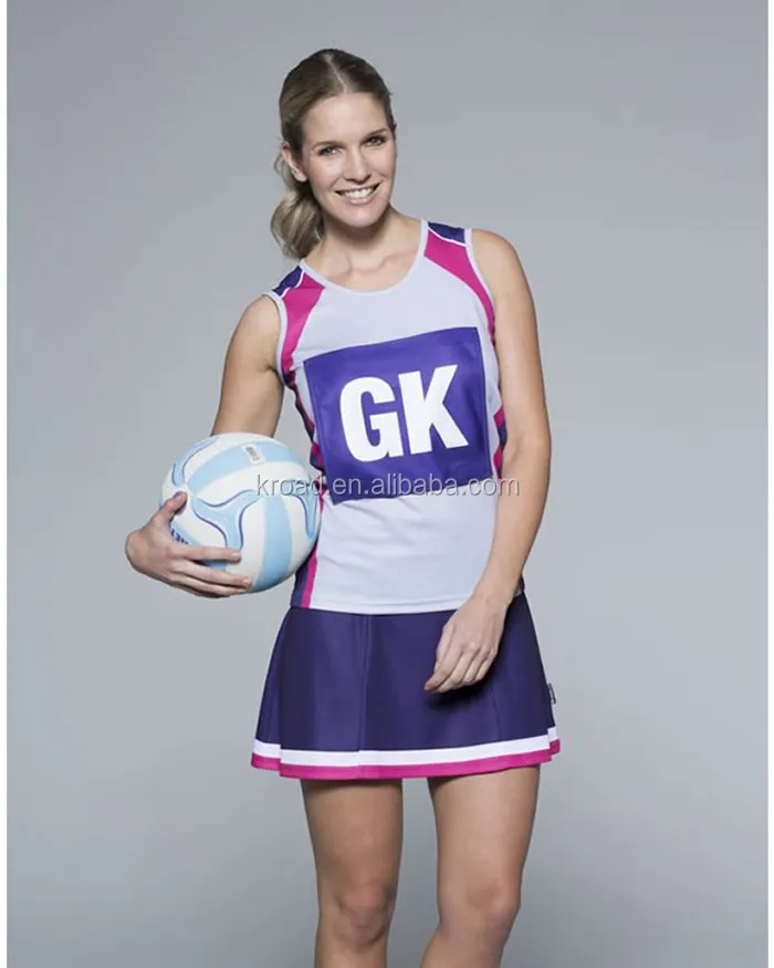 Uniformes deportivos de netball para niñas, ropa sexy de talla grande, con sublimación personalizada, vestidos de falda, kit de jersey con Baberos de netball, venta al por mayor