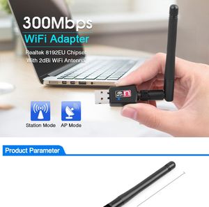 300 Mbps Realtek RTL8192 wifi dongle wlan adapter drahtlose stick mit externe antenne für TV Box Laptop desktop Raspberry Pi - Product Image 5