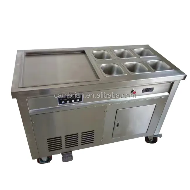 Thaïlande roulé 2 + 10 double carré plat machine à crème glacée frite avec Paypal accepter