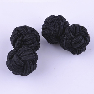 Wholesale <strong>Knot</strong> Rope Cotton Silk Shirt <strong>Elastic</strong> Fastener Ball Cufflinks