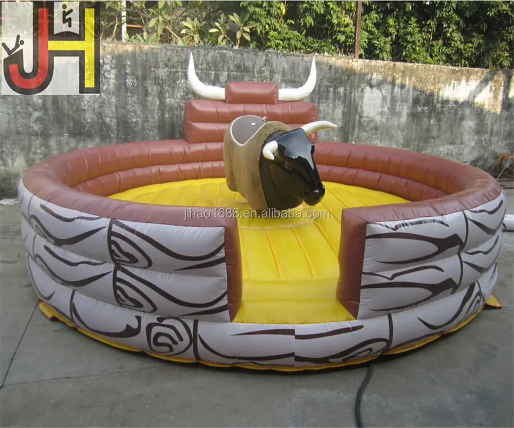 Inflatable mechanical bull riding amusement rides inflatable bull ride