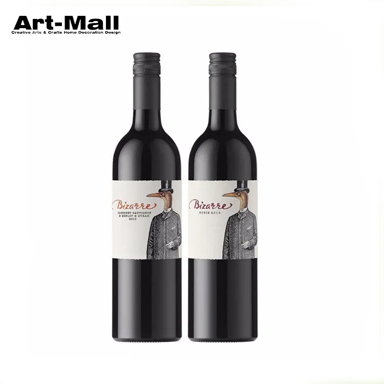 Nomes de marca de forma diferente 750 ml vermelho vinhos de garrafa de vidro com cortiça