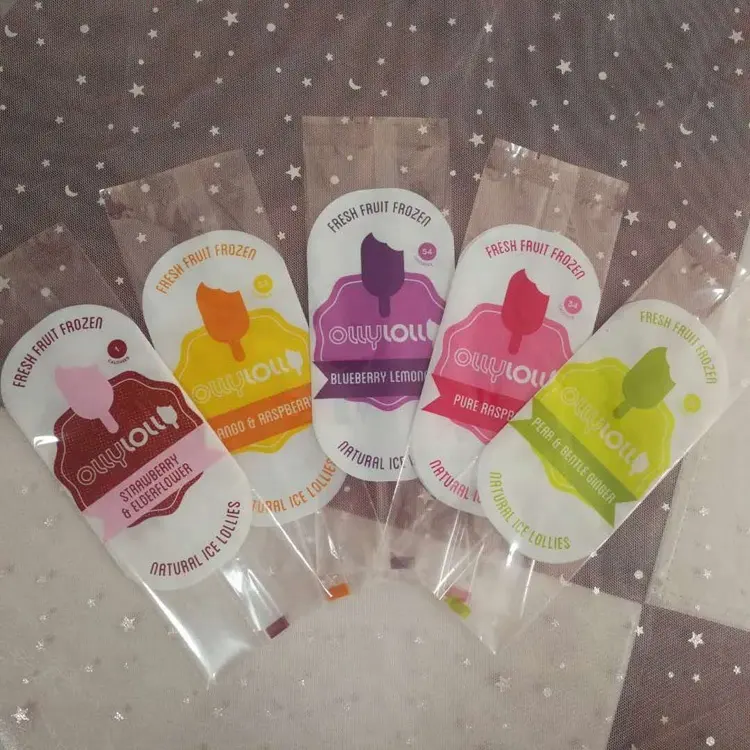 Stampati personalizzati di Calore di Tenuta di Plastica Ice Cream Popsicle sacchetto di imballaggio di plastica ghiacciolo
