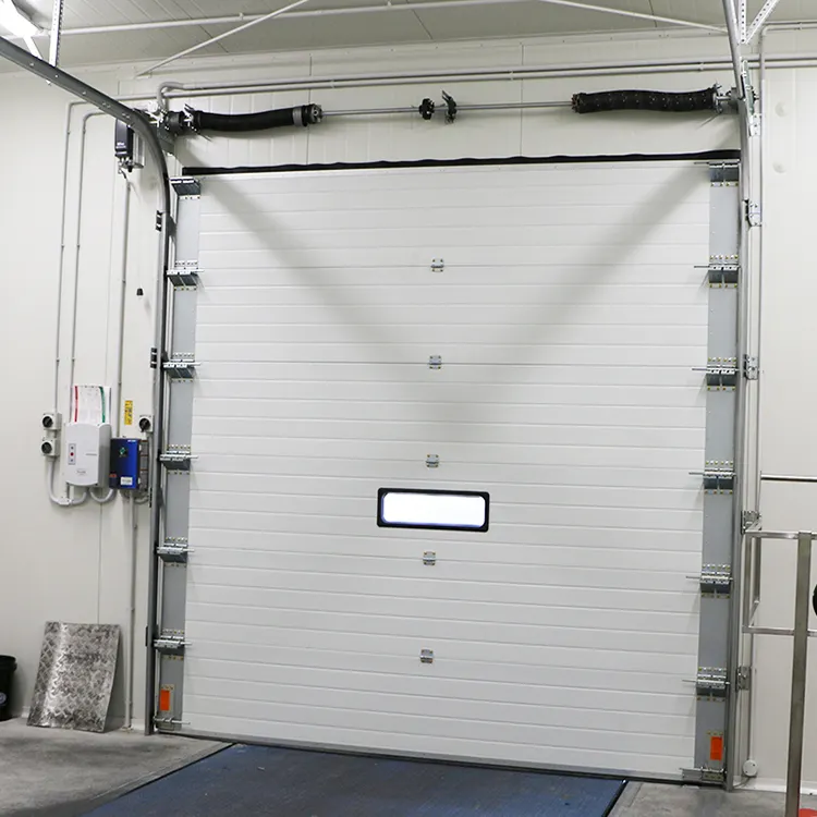 Porta de garagem isolada, aço inoxidável automático industrial isolado levantamento vertical deslizante rolo para o armazém
