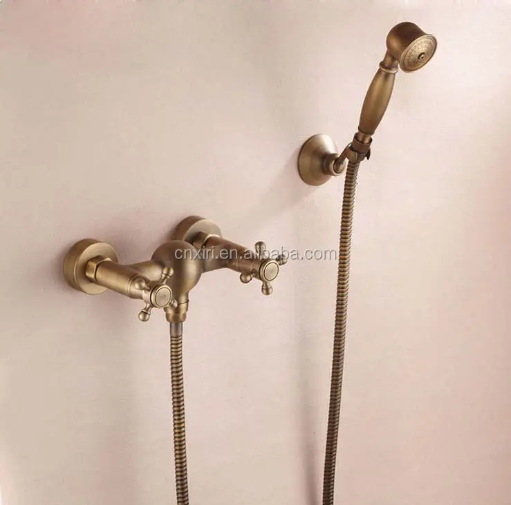 Antique en laiton à double poignée robinet de baignoire avec douche XR-GZ-8303